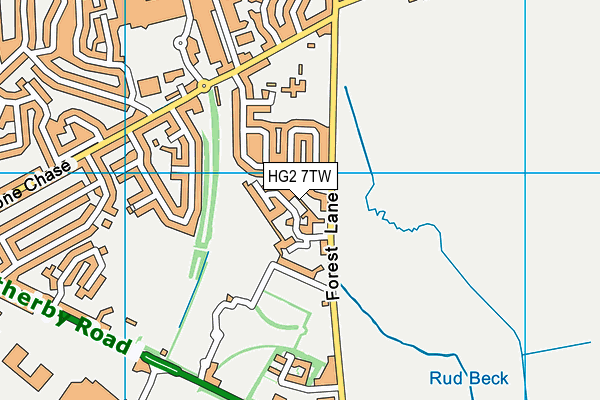 HG2 7TW map - OS VectorMap District (Ordnance Survey)