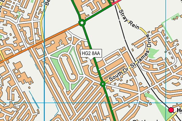 HG2 8AA map - OS VectorMap District (Ordnance Survey)