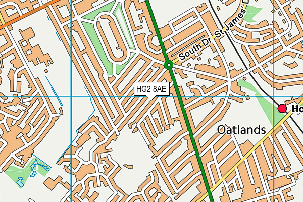 HG2 8AE map - OS VectorMap District (Ordnance Survey)