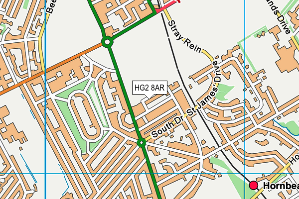 HG2 8AR map - OS VectorMap District (Ordnance Survey)