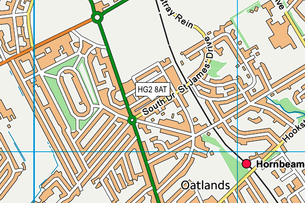 HG2 8AT map - OS VectorMap District (Ordnance Survey)