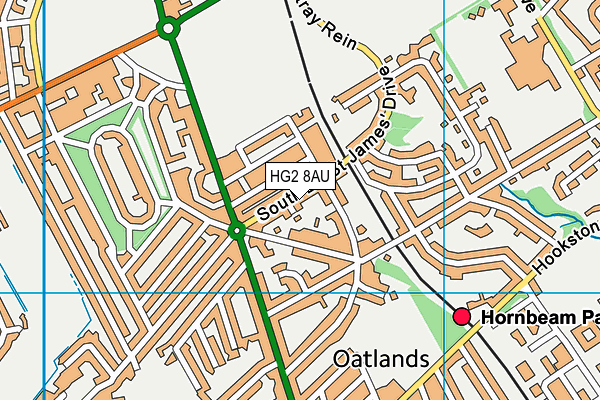 HG2 8AU map - OS VectorMap District (Ordnance Survey)
