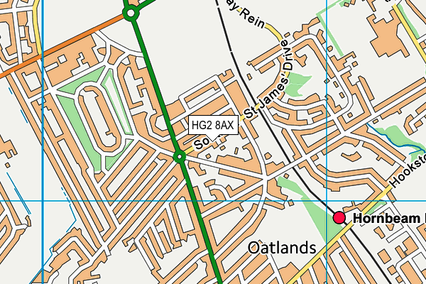 HG2 8AX map - OS VectorMap District (Ordnance Survey)