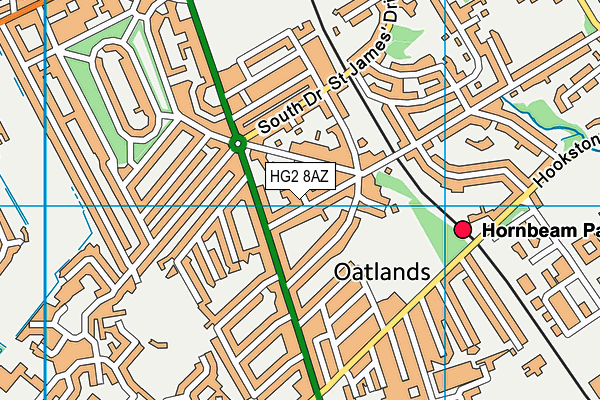 HG2 8AZ map - OS VectorMap District (Ordnance Survey)