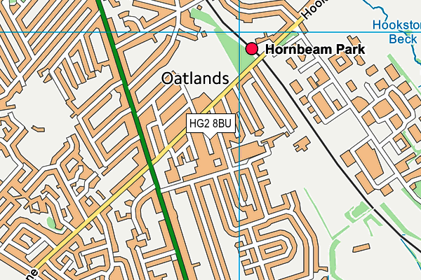 Oatlands Mount Social Club map (HG2 8BU) - OS VectorMap District (Ordnance Survey)