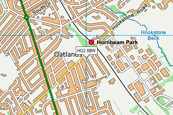 HG2 8BW map - OS VectorMap District (Ordnance Survey)