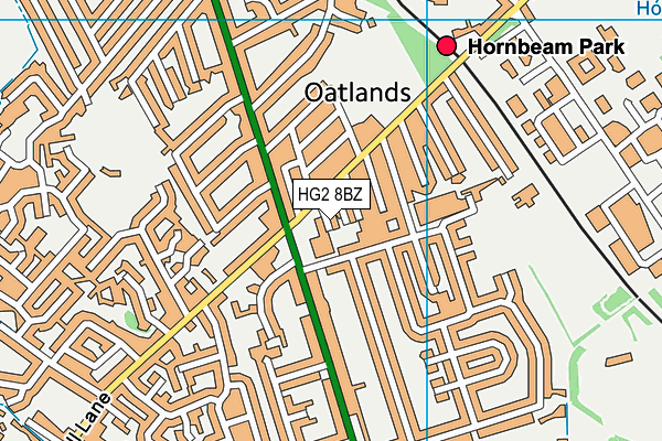 HG2 8BZ map - OS VectorMap District (Ordnance Survey)