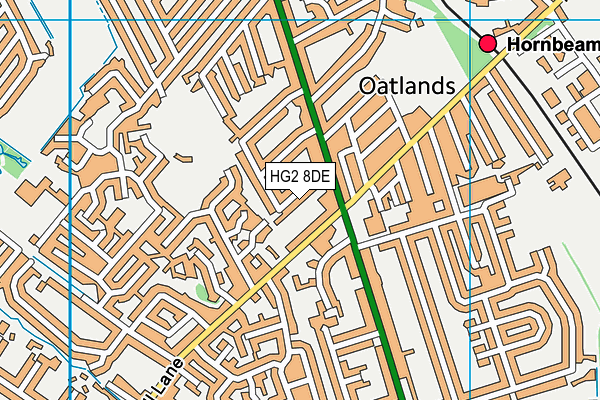 HG2 8DE map - OS VectorMap District (Ordnance Survey)