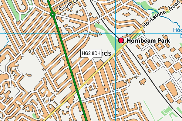 HG2 8DH map - OS VectorMap District (Ordnance Survey)