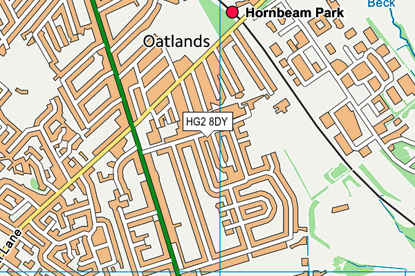 HG2 8DY map - OS VectorMap District (Ordnance Survey)