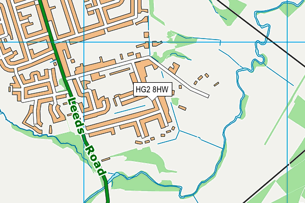 HG2 8HW map - OS VectorMap District (Ordnance Survey)