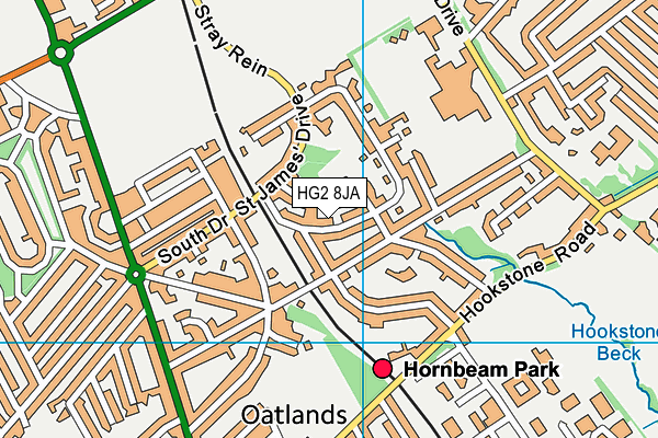 HG2 8JA map - OS VectorMap District (Ordnance Survey)