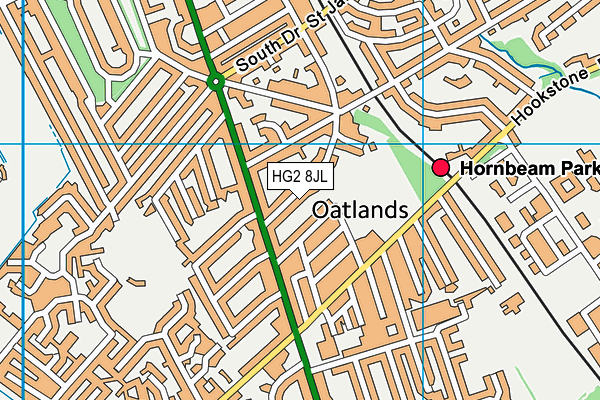 HG2 8JL map - OS VectorMap District (Ordnance Survey)