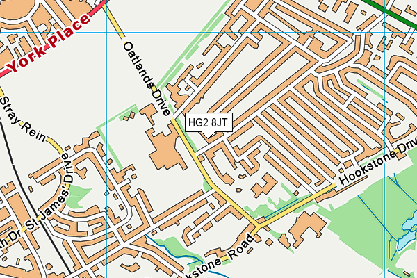 HG2 8JT map - OS VectorMap District (Ordnance Survey)
