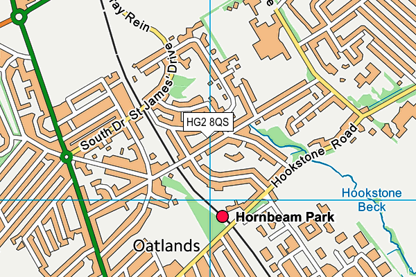 HG2 8QS map - OS VectorMap District (Ordnance Survey)