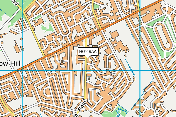 HG2 9AA map - OS VectorMap District (Ordnance Survey)