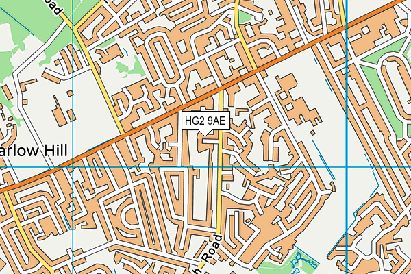 HG2 9AE map - OS VectorMap District (Ordnance Survey)
