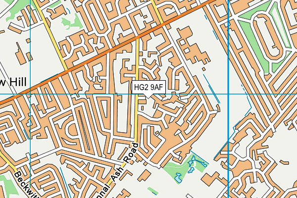 HG2 9AF map - OS VectorMap District (Ordnance Survey)