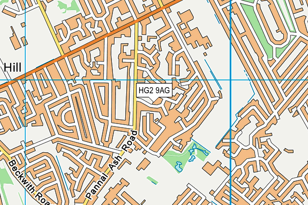 HG2 9AG map - OS VectorMap District (Ordnance Survey)