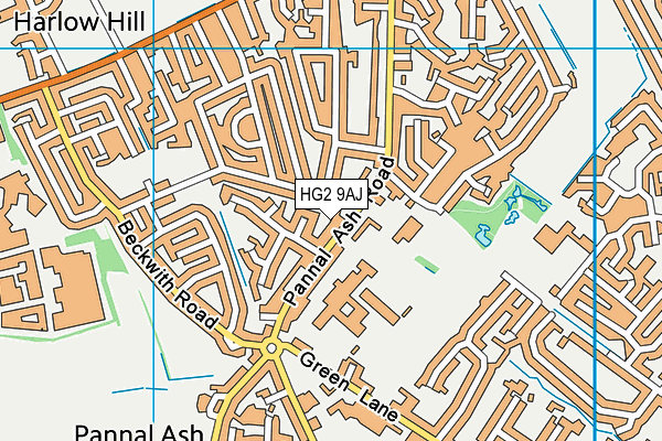 HG2 9AJ map - OS VectorMap District (Ordnance Survey)