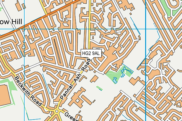 HG2 9AL map - OS VectorMap District (Ordnance Survey)