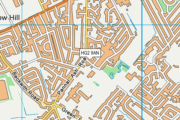 HG2 9AN map - OS VectorMap District (Ordnance Survey)