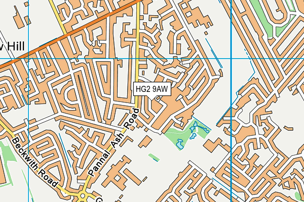 HG2 9AW map - OS VectorMap District (Ordnance Survey)