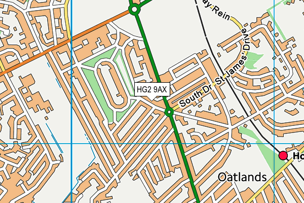 HG2 9AX map - OS VectorMap District (Ordnance Survey)