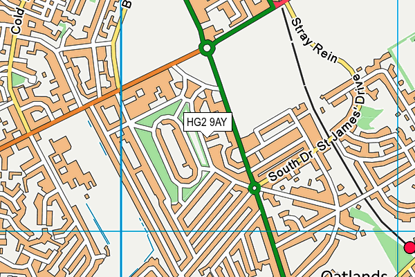 HG2 9AY map - OS VectorMap District (Ordnance Survey)