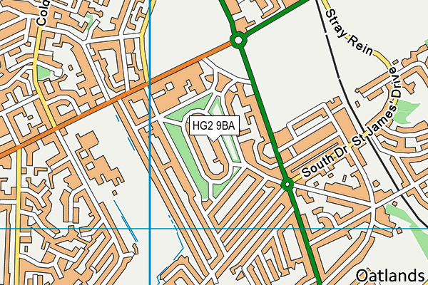 HG2 9BA map - OS VectorMap District (Ordnance Survey)