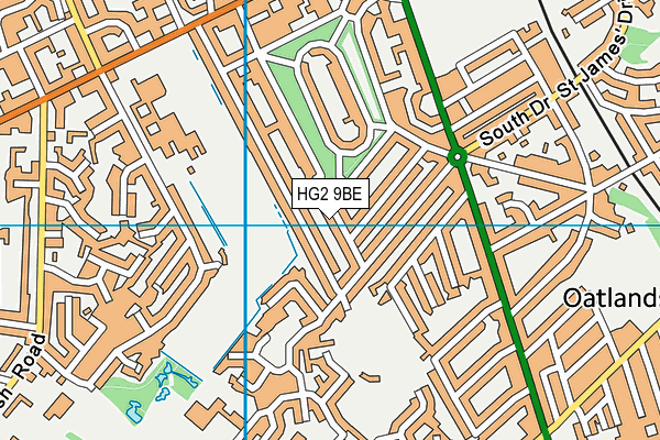 HG2 9BE map - OS VectorMap District (Ordnance Survey)