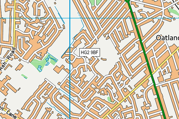 HG2 9BF map - OS VectorMap District (Ordnance Survey)