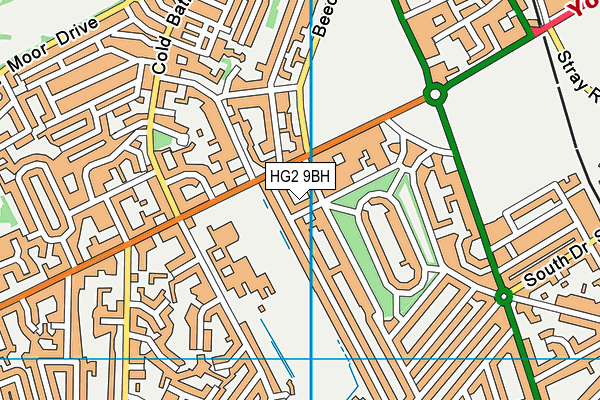 HG2 9BH map - OS VectorMap District (Ordnance Survey)