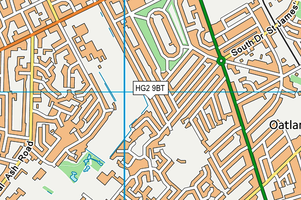 HG2 9BT map - OS VectorMap District (Ordnance Survey)