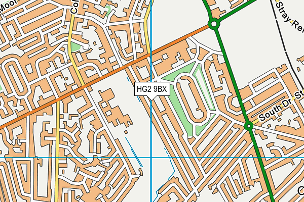 HG2 9BX map - OS VectorMap District (Ordnance Survey)