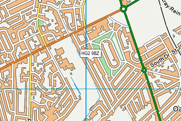 HG2 9BZ map - OS VectorMap District (Ordnance Survey)