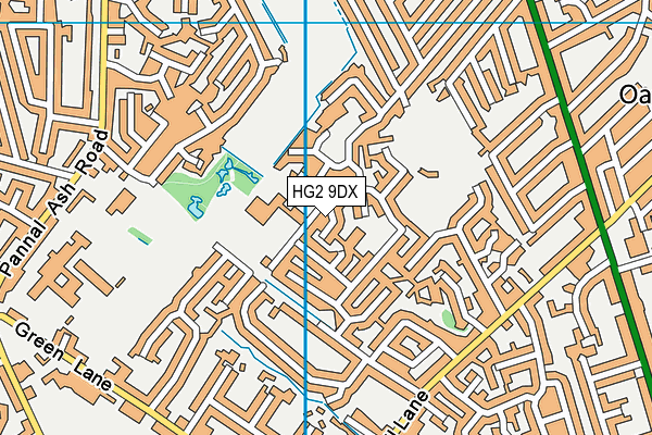 HG2 9DX map - OS VectorMap District (Ordnance Survey)