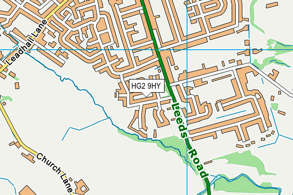 HG2 9HY map - OS VectorMap District (Ordnance Survey)