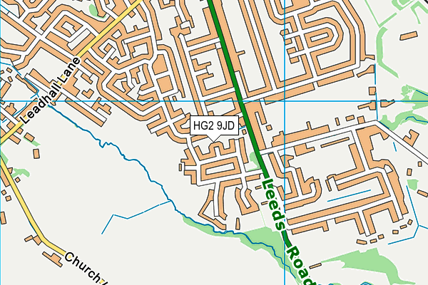 HG2 9JD map - OS VectorMap District (Ordnance Survey)