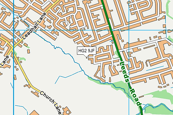 HG2 9JF map - OS VectorMap District (Ordnance Survey)