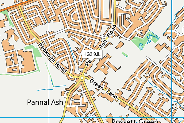 HG2 9JL map - OS VectorMap District (Ordnance Survey)