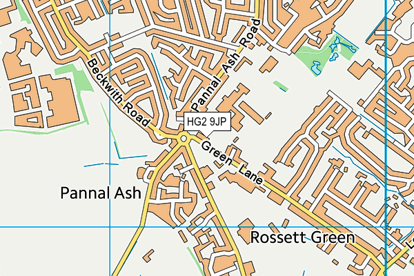 Rossett School map (HG2 9JP) - OS VectorMap District (Ordnance Survey)