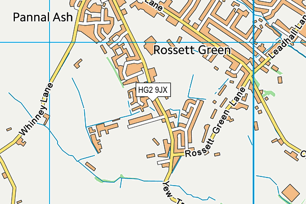 Ashville College Sports Field (Yew Tree Lane) map (HG2 9JX) - OS VectorMap District (Ordnance Survey)