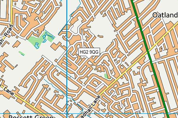HG2 9QG map - OS VectorMap District (Ordnance Survey)