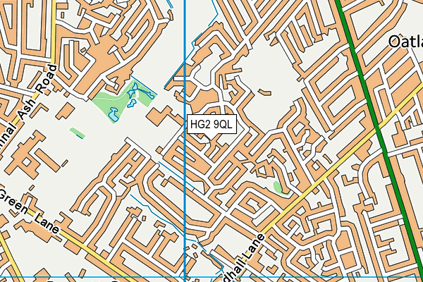 HG2 9QL map - OS VectorMap District (Ordnance Survey)