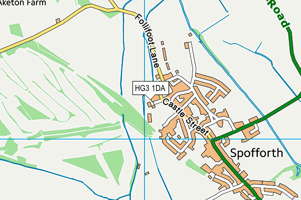 HG3 1DA map - OS VectorMap District (Ordnance Survey)