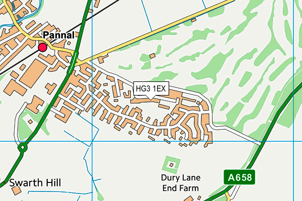 HG3 1EX map - OS VectorMap District (Ordnance Survey)