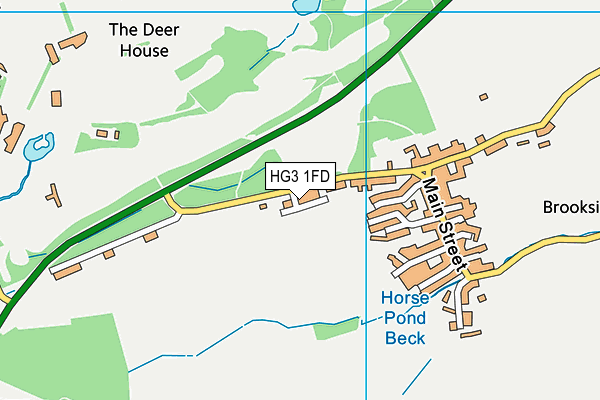 HG3 1FD map - OS VectorMap District (Ordnance Survey)