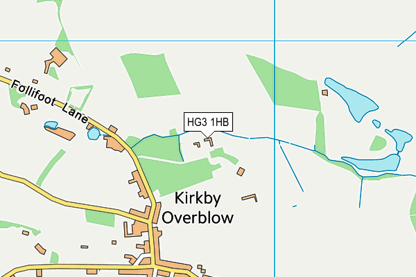 HG3 1HB map - OS VectorMap District (Ordnance Survey)