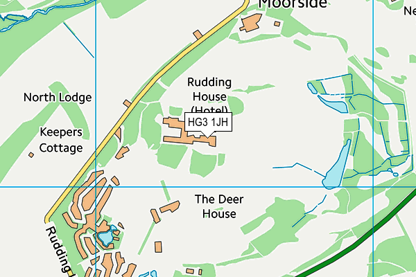 Rudding Park Golf Course map (HG3 1JH) - OS VectorMap District (Ordnance Survey)